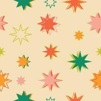 bright geometric retro pattern of stars vector illustration