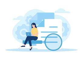 File searching on storage concept flat illustration vector