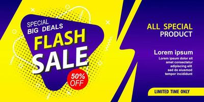 Flash sale discount banner template promotion vector