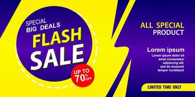 Flash sale discount banner template promotion vector