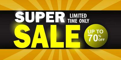 Vector Illustration Limited Time Super Sale Banner