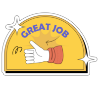 Great Job Sticker Color 2D Illustration png