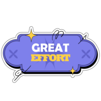 Great Effort Sticker Color 2D Illustration png