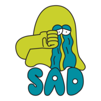 Sad Sticker Pack Color 2D Illustration png