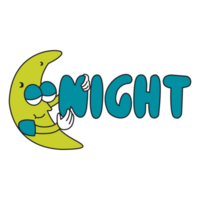 mooi zo nacht sticker pak kleur 2d illustratie png