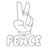 Peace Sticker Pack Outline 2D Illustration png