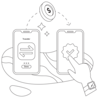 trasferimento in linea pagamento 2d schema illustrazioni png