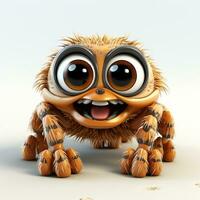 3d cartoon cute spider ai photo