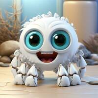 3d cartoon cute spider ai photo