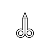 Scissors Vector Symbol. Suitable for books, stores, shops. Editable stroke in minimalistic outline style. Symbol for design