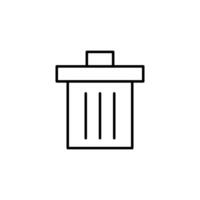 Basket for Garbage Simple Minimalistic Outline Icon. Perfect for web sites, books, stores, shops. Editable stroke in minimalistic outline style vector