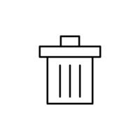 Basket for Garbage Simple Minimalistic Outline Icon. Perfect for web sites, books, stores, shops. Editable stroke in minimalistic outline style vector