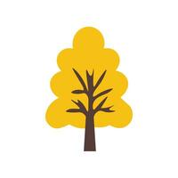 Yellow Autumn Tree Vector Colourful Icon in Flat Style. Suitable for design of websites, postcards, books, patterns and other purposes