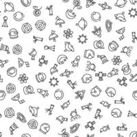 Planet, Astronaut, Spaceship, The Moon Seamless Pattern. Perfect for web sites, postcards, wrappers, stores, shops vector