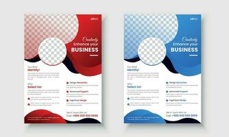 Professional business flyer design template, corporate poster leaflet design annual report cover in A4 size with modern layout. vector