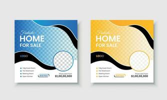 Real Estate Business Social media post design template vector image banner, ads, cover, in square size.