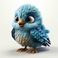 3d cartoon cute bird ai photo