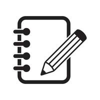 Notebook vector icon. Icon of notes. Notepad sign.