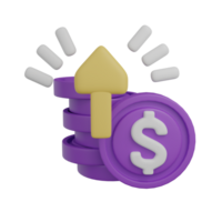 3d rendering of financial icons png