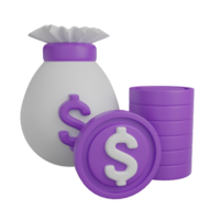 3d rendering of financial icons png