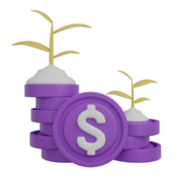 3d rendering of financial icons png