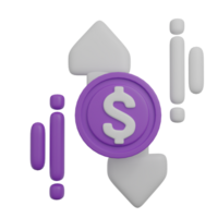 3d rendering of financial icons png
