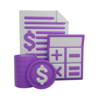 3d rendering of financial icons png