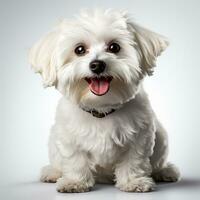 cute white maltese dog ai photo