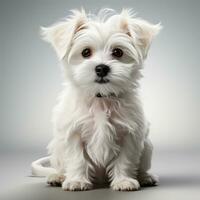 cute white maltese dog ai photo