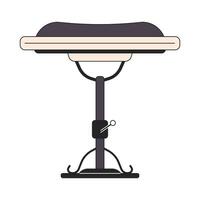 Piano bench adjustable 2D linear cartoon object. Grand piano accessory isolated line vector element white background. Equipment for musical instrument. Keyboard stool color flat spot illustration