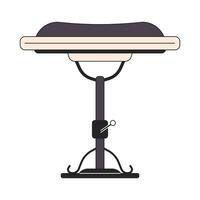 Piano bench adjustable 2D linear cartoon object. Grand piano accessory isolated line vector element white background. Equipment for musical instrument. Keyboard stool color flat spot illustration