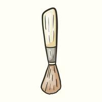Isolated doodle illustration of a makeup brush. vector