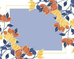 Hand Drawn Batik Magnolia Flower Border vector