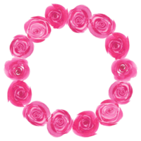 Rose aquarelle couronne Cadre. png