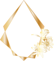 geométrico guirnalda marco con floral. png