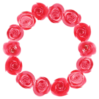 Rose watercolor wreath frame. png