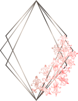 Geometric wreath frame with floral. png