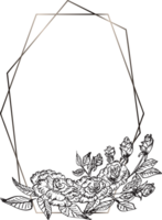 géométrique couronne Cadre avec floral. png