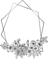 geometrisch Kranz Rahmen mit Blumen. png