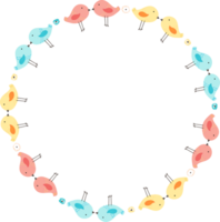 Cute wreath frame with bird png