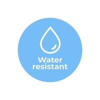 agua resistente línea icono vector. símbolo para bloqueador solar o protector solar productos para cosmético embalaje vector