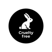 Animal cruelty free icon. Not tested on animals with rabbit silhouette symbol. Vector illustration.