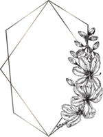 Geometric wreath frame with floral. png