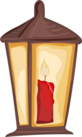 Christmas decoration with candle lantern. png
