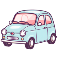 mignonne voiture rose dessin animé ai génératif png