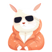 rabbit cool cartoon ai generative png