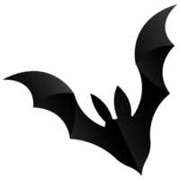 Bat flying silhouette paper cut style png