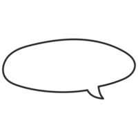 Speech symbol talk and thinking hand drawn style. Bubble with clouds thin line. png