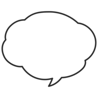 Speech symbol talk and thinking hand drawn style. Bubble with clouds thin line. png