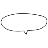 Speech symbol talk and thinking hand drawn style. Bubble with clouds thin line. png